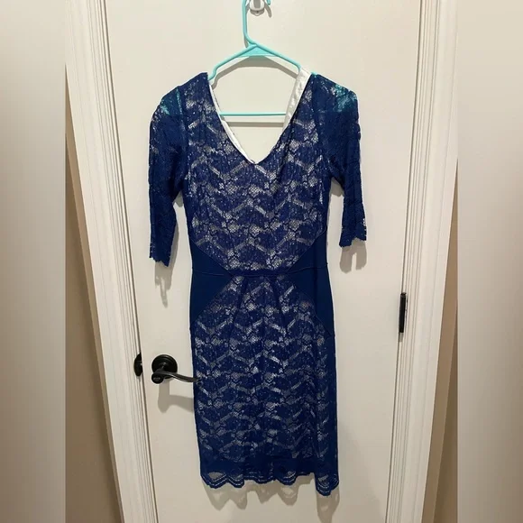 ANTONIO MELANI Royal Blue Lace Dress - Picture 1 of 8